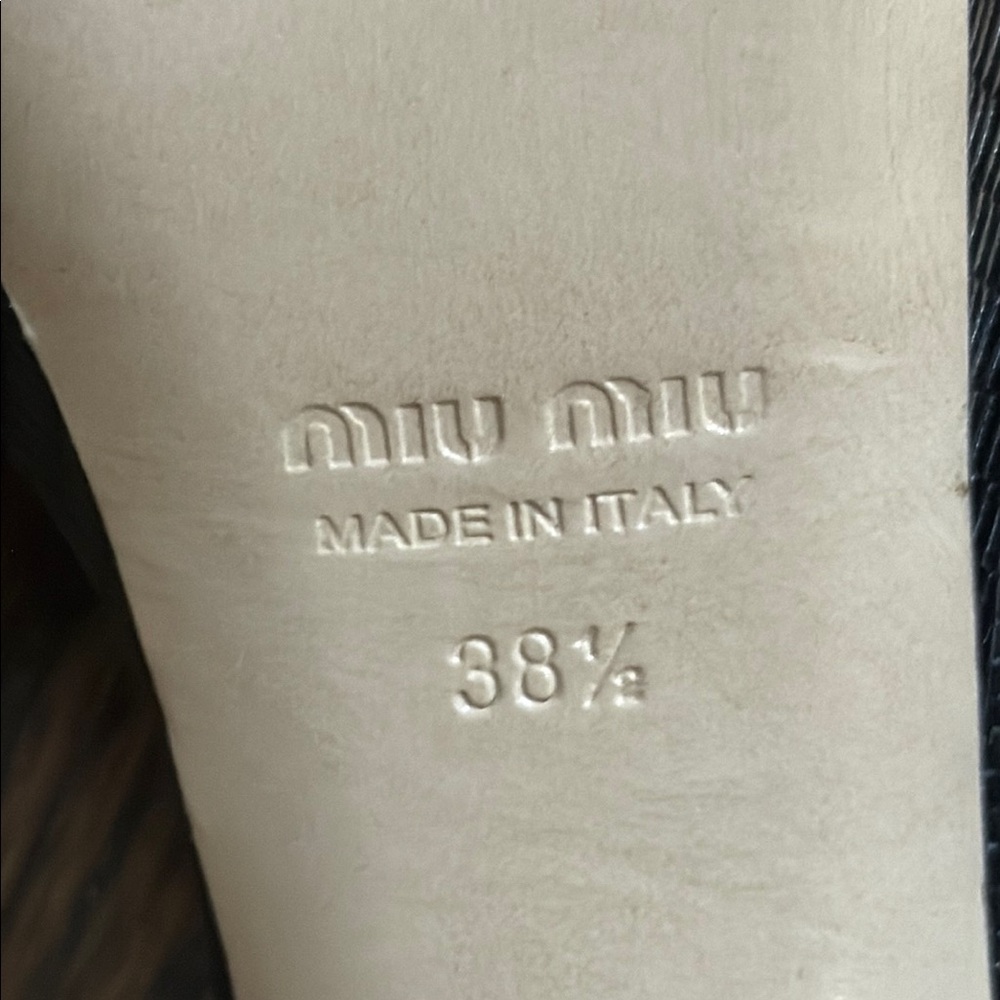 Miu Miu Black and Silver Platform Heels - Picture 3 of 10